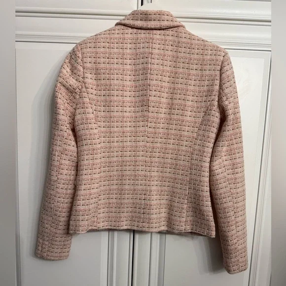 Suzy Shier Size Small Pink Tweed Single Breasted Blazer 3 Buttons Two Pockets - Picture 5 of 8